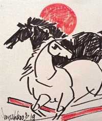 Mashkoor Raza, 10 x 12 Inch, Marker On Canvas, Abstract Painting, AC-MR-743